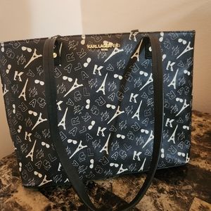 Karl Lagerfeld Black & White Paris Maybelle Tote Bag
